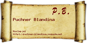 Puchner Blandina névjegykártya